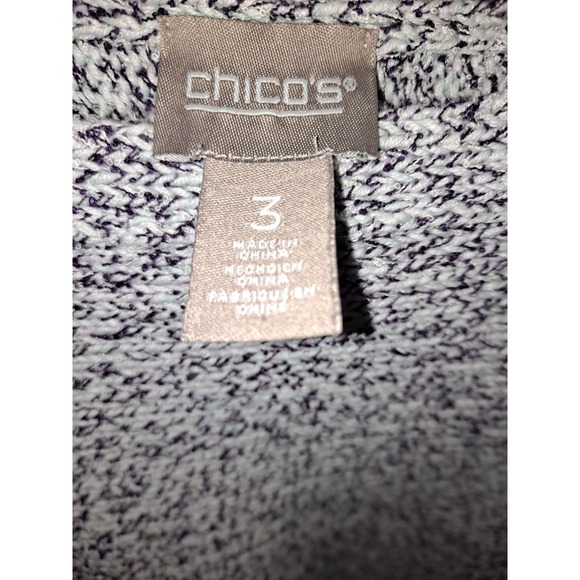 Chicos White and Gray Marled Sweater with Fringe on the Bottom Size XL - Picture 4 of 9